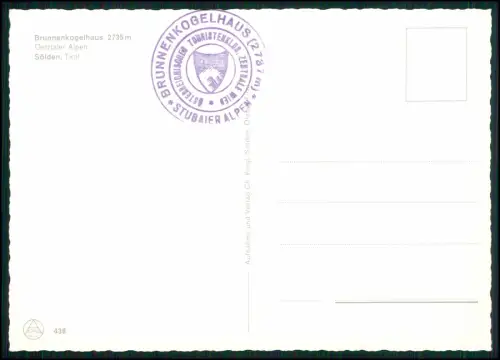 AK - Brunnenkogelhaus 2735m Ötztaler Alpen Sölden Tirol alte Postkarte Berghütte