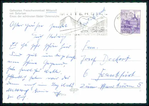 AK  Mittersill geheiztes Freischwimmbad Solarium Pinzgau Salzburg alte Postkarte