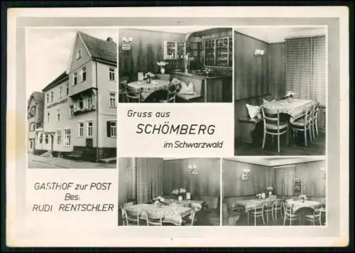 AK - Schömberg Schwarzwald Gasthof zur Post Rudi Rentschler gelaufen