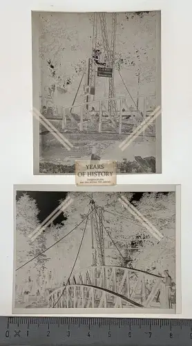 2x Orig. Negativ Bedburg Rhein Erft Köln - 1945 Brücke Firma Keller Troisdorf