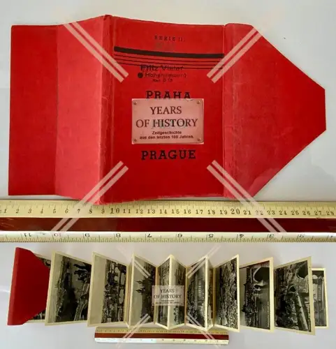Prag Leporello 12 alte Fotos Serie II Fritz Vieler ca. 1930 Praha Ansichtskarten