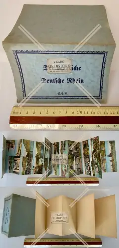 Leporello 10 Ansichten der herrliche deutsche Rhein alle in Mehrfachansicht 1910