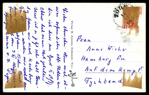 4x AK - Töre Schweden u. Dänemark  - an Frau von Paul Wiehr 1868 † 1942 Kapitän