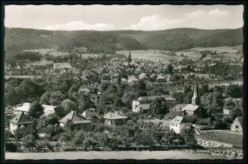 Echt Foto AK - Driburg Blick vom Steinberg - Luftaufnahme Dorf Kirche Wald Hügel