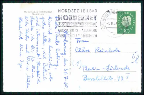 2x AK - Norderney lebendige Szene am Nordseestrand - Badegäste Bäderarchitektur