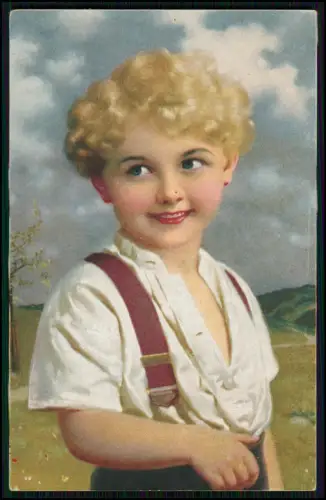 3x AK- Kinderporträts Künstlerkarte koloriert Junge Mädchen Schleife Tracht Ball