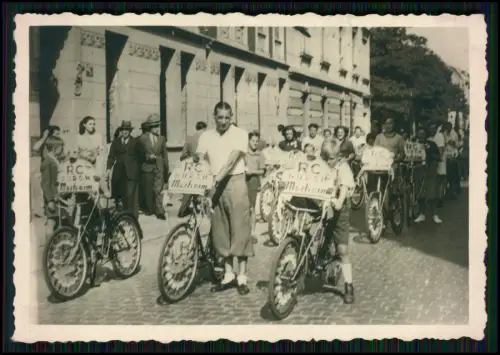 3x Foto- Manheim-Kerpen Schützenfest 1952 - Fahrrad RC Durch Merheim Blumenkorso