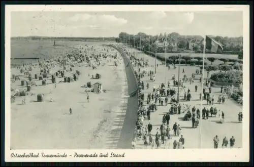 AK - Lübeck Travemünde - Promenade Strand Ostseeheilbad - Strandkörbe Badegäste