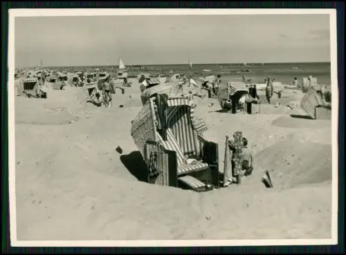 15x Foto Strandurlaub in Bremerhaven Sonnenbaden Strandkorb - auch Minigolf 1955