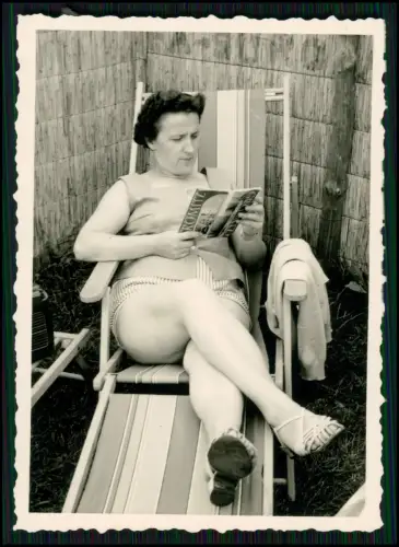 15x Foto Strandurlaub in Bremerhaven Sonnenbaden Strandkorb - auch Minigolf 1955