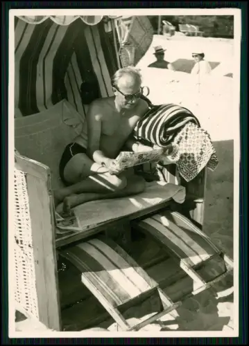 15x Foto Strandurlaub in Bremerhaven Sonnenbaden Strandkorb - auch Minigolf 1955