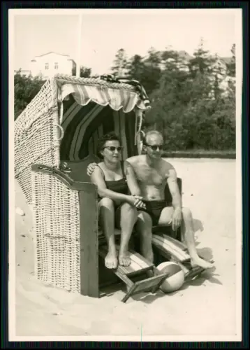 15x Foto Strandurlaub in Bremerhaven Sonnenbaden Strandkorb - auch Minigolf 1955