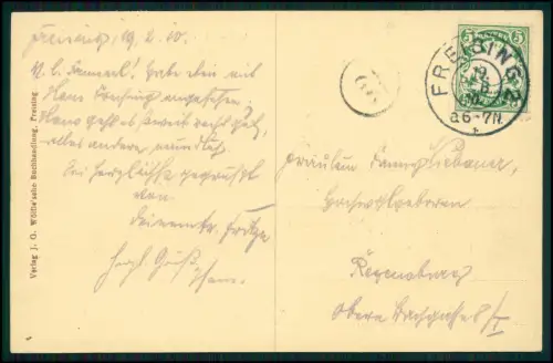 AK Freising Marienplatz Rathaus Mariensäule Stadtpfarrkirche St. Georg 1910 gel.