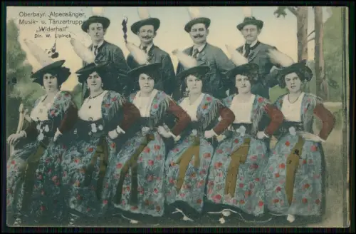 AK - Oberbayerische Alpensänger u. Tänzertruppe Widerhall - Dir. W. Lipinck 1914