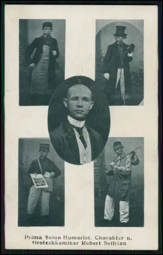 AK Robert Solfrian, Groteskkomiker Humorist Charakterdarsteller Varieté Kabarett