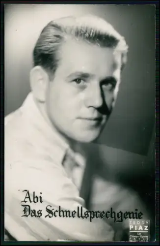 Foto Schnellsprechgenie Teddy Piaz - Varietékarte Komiker - 1943 Widmung Füller