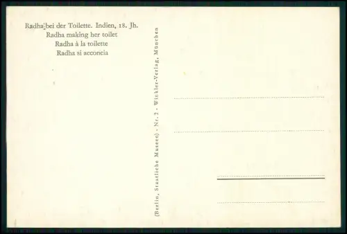 AK Indien 18. Jh. Radha bei der Toilette erotisch - Mythologie Erotik Entkleiden