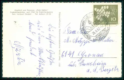 AK Sasbachwalden Gasthof Zum Engel - Fachwerkhaus H. Decker Schwarzwald Achern
