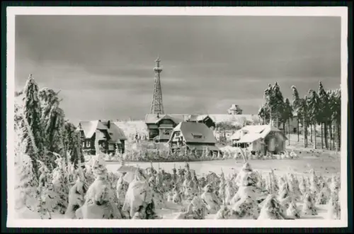 Foto AK Kleiner Feldberg Taunus Winter Schnee Observatorium Funkmast Bad Nauheim