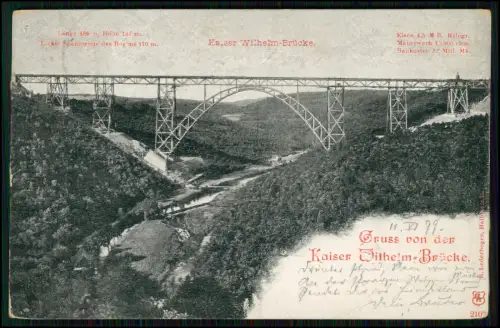 5x AK - Kaiser Wilhelm-Brücke bei Müngsten - Stahlbogenbrücke Solingen Remscheid