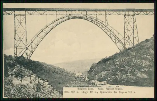5x AK - Kaiser Wilhelm-Brücke bei Müngsten - Stahlbogenbrücke Solingen Remscheid