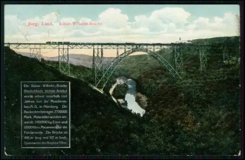 5x AK - Kaiser Wilhelm-Brücke bei Müngsten - Stahlbogenbrücke Solingen Remscheid