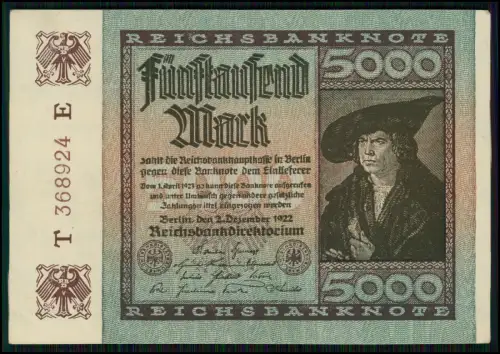 4x - Reichsbanknoten 20 50 500 5000 Mark 1910–1922 - Deutsches Reich Geldschein