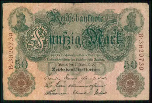 4x - Reichsbanknoten 20 50 500 5000 Mark 1910–1922 - Deutsches Reich Geldschein