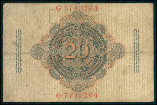 4x - Reichsbanknoten 20 50 500 5000 Mark 1910–1922 - Deutsches Reich Geldschein