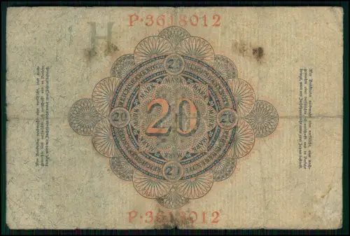 4x- 20 Mark Darlehnskassenschein 1914 + Reichsbanknoten Sammlung Deutsches Reich