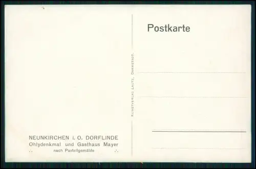 AK- Neuenkirchen-Vörden Dorflinde Ohlydenkmal Gasthaus Mayer nach Pastellgemälde