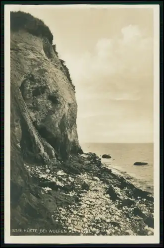 Echt Foto AK - Steilküste Wulfen Insel Fehmarn - Ostsee Küstenmotiv 1936