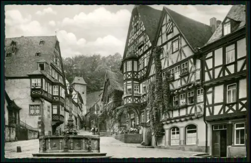 Echt Foto AK - Miltenberg am Main - Marktplatz Fachwerk Brunnen Altstadt - 1940