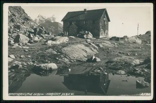2x Echt Foto AK Bremer Hütte Tirol Stubaier Höhenweg Habicht DAV Schutzhaus 1936
