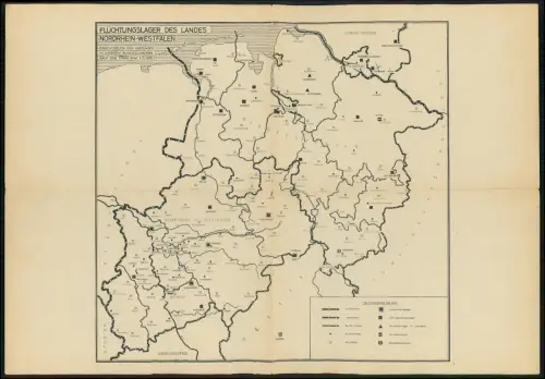 Flüchtlingslager NRW 1956 historische Karte Westdeutschland Umsiedlung Nachkrieg