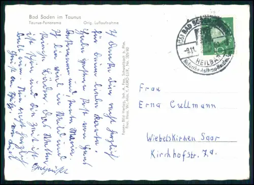 3x Foto AK - Bad Soden Taunus Luftbild u.a. - n. Wiebelskirchen Neunkirchen gel.