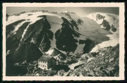 4x Foto AK - Bremer Hütte - Stubaier Alpen Fels Schneefelder Gletscherreste 1941