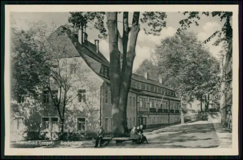 2x AK - Warmbad Wolkenstein im Erzgebirge - Historisches Badehaus und Kurhaus