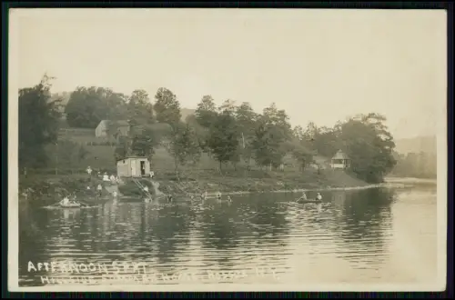 Foto AK - Roscoe NY Hillside Summer Home USA Badestelle 1910er Ruderboot Kinder