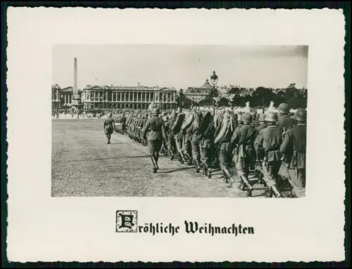 Foto - Soldaten Wehrmacht - Parade Place de la Concorde Paris - 1941 Weihnachten