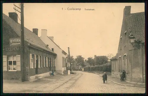 AK 1. WK - Coolscamp Tramstraat Kortemark Belgien - Straßenbahn Flandern Kinder