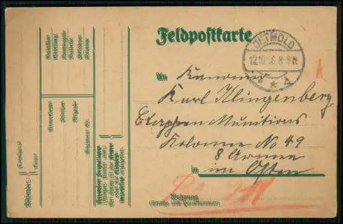 4x AK 1.WK - Feldpostkarte 1916und andere -  von Detmold Lippe nach Detmold u.a.