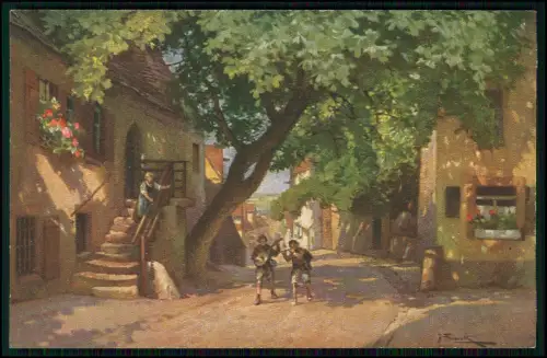 5x Künstler AK - J. Frank Rothenburg ob der Tauber Judengasse und andere Motive