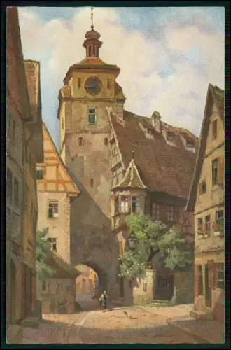 5x Künstler AK - J. Frank Rothenburg ob der Tauber Judengasse und andere Motive