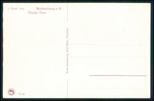 5x Künstler AK - J. Frank Rothenburg ob der Tauber Judengasse und andere Motive