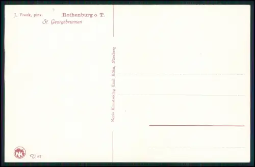 5x Künstler AK - J. Frank Rothenburg ob der Tauber Judengasse und andere Motive