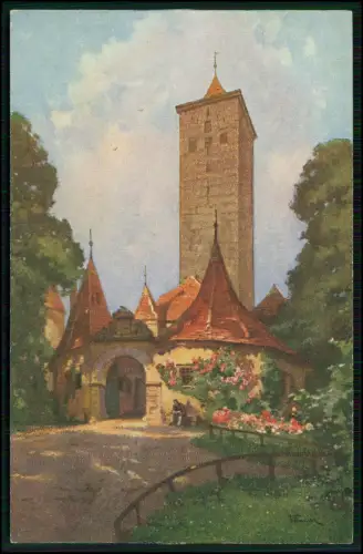 5x Künstler AK - J. Frank Rothenburg ob der Tauber Judengasse und andere Motive