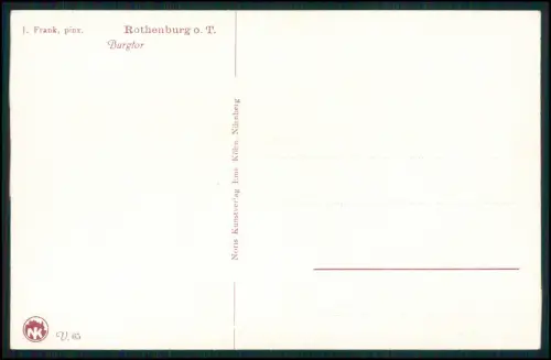 5x Künstler AK - J. Frank Rothenburg ob der Tauber Judengasse und andere Motive