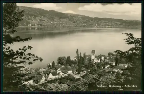 Echt Foto AK - Bodman-Ludwigshafen Bodensee - Adlerblick Kirche Dorfansicht See