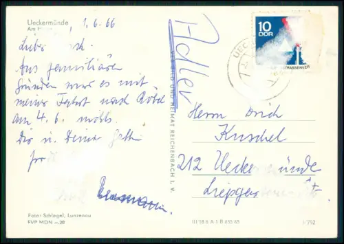 Foto AK - Ueckermünde Hafen Fischkutter UECK 13, UECK 8 SAS 189 Schwerin Wolgast